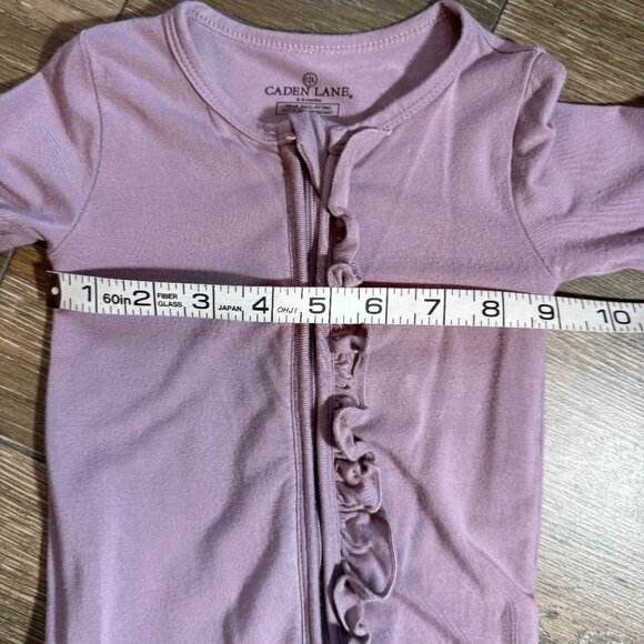 Caden Lane baby girls zipper footie sleeper made with bamboo mauve  6-9 months - Picture 3 of 8